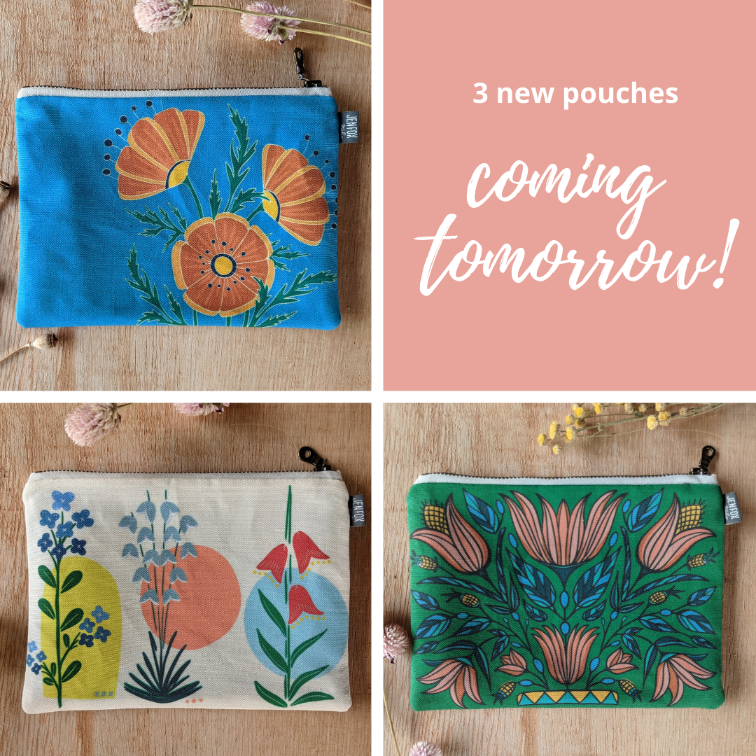 3 New Zipper Pouches for Summer