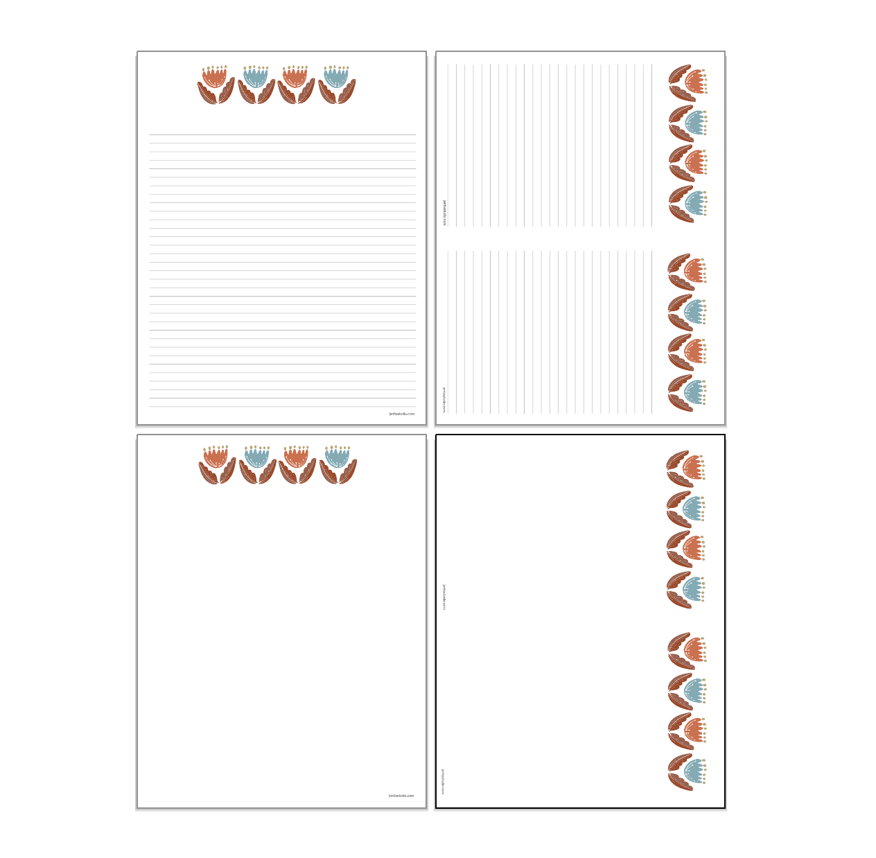 Tulip Earth Tones Stationery Paper