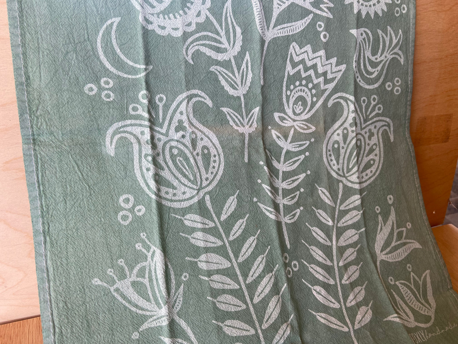 SECONDS Set of 3 - Folk Blooms Tea Towel