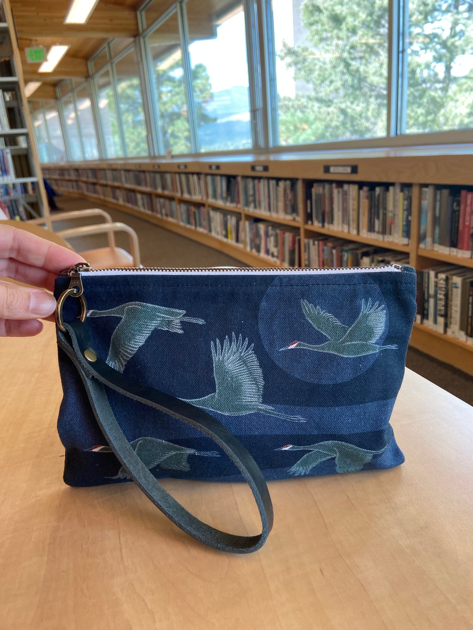 Sandhill Cranes Zipper Pouch - Large