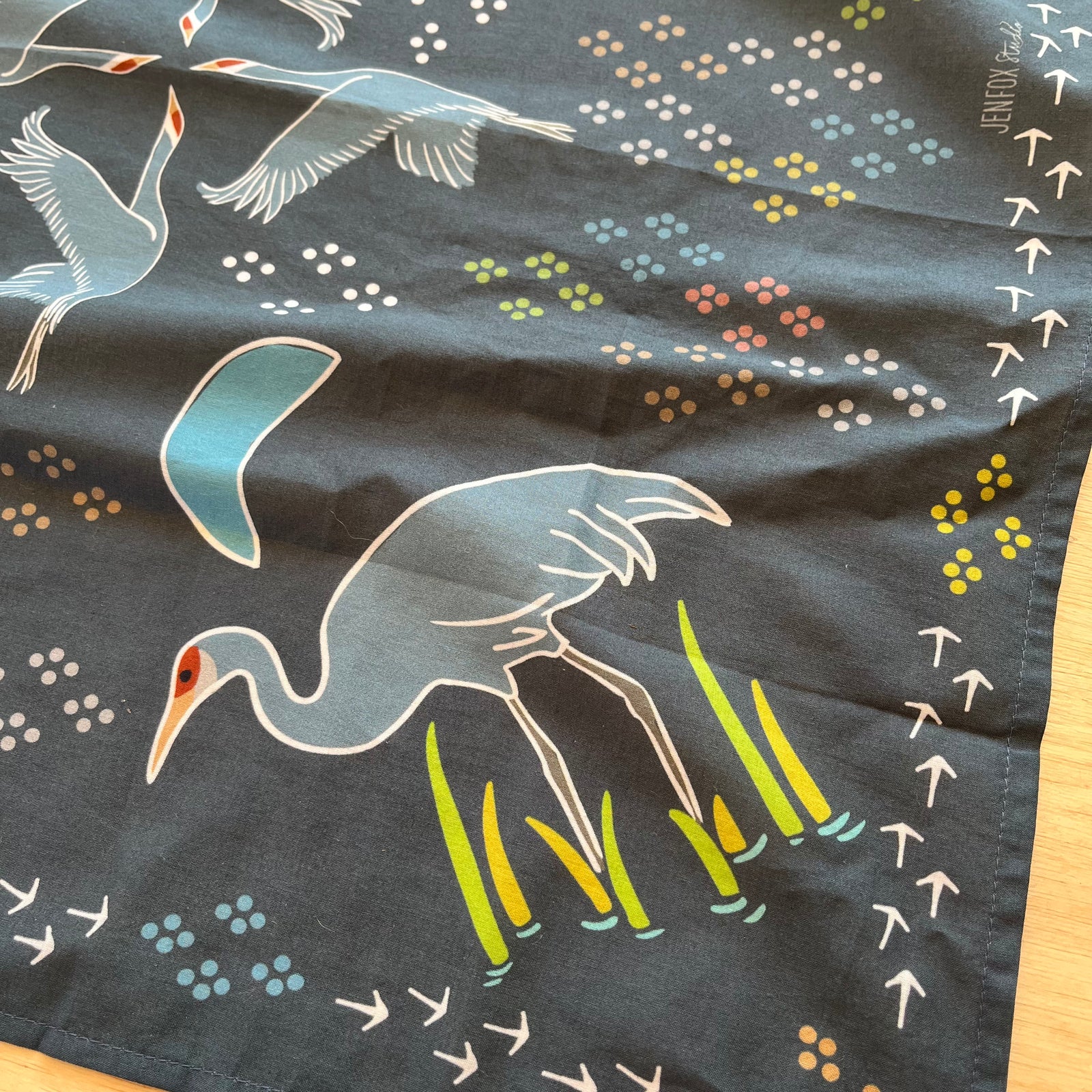 Sandhill Crane Bandana in Organic Cotton