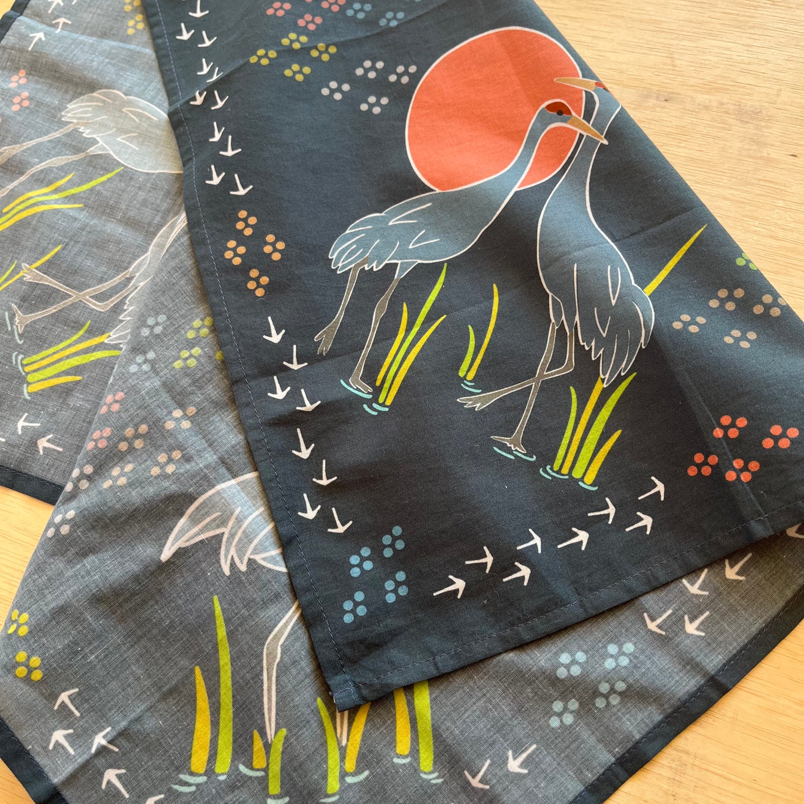 Sandhill Crane Bandana in Organic Cotton