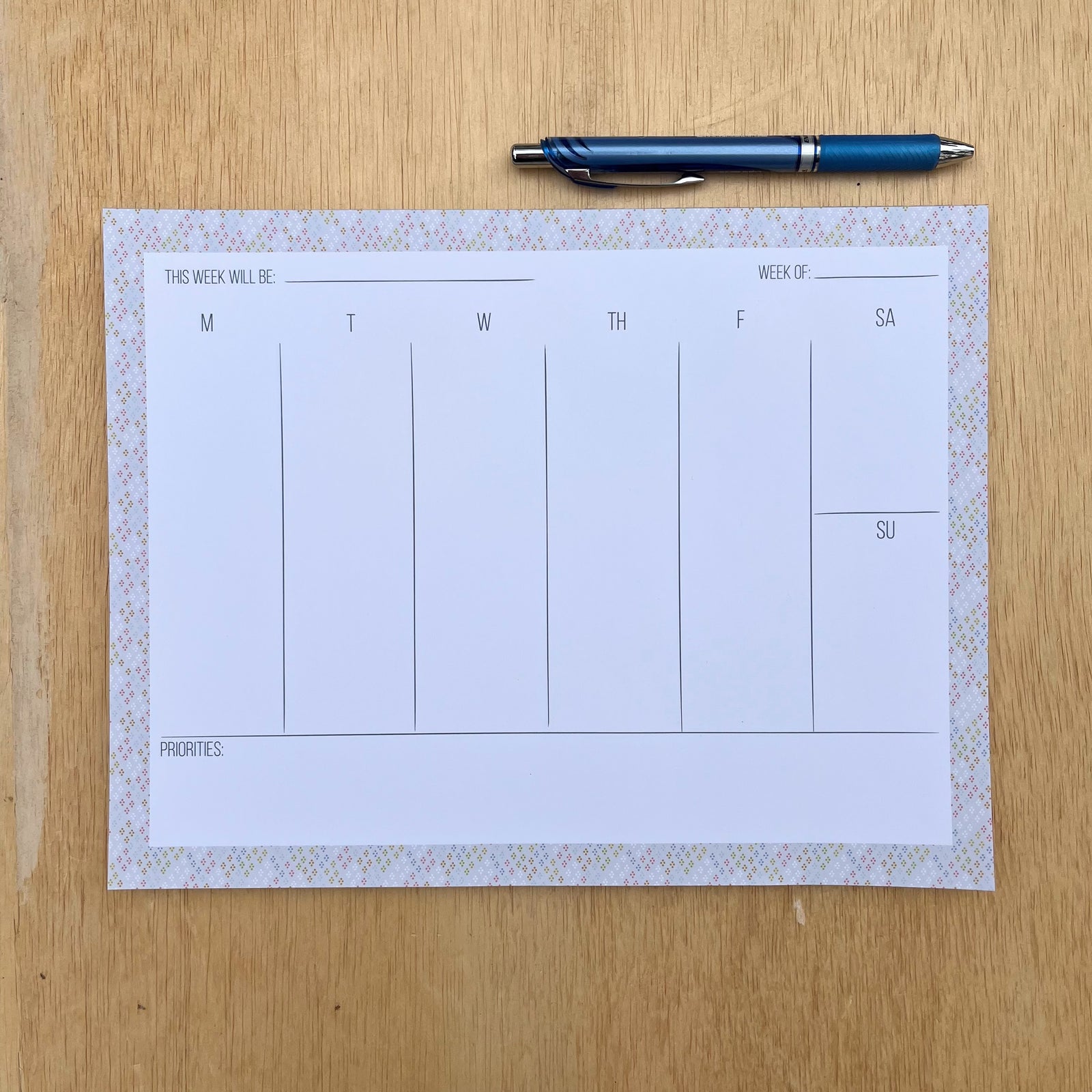 Weekly Calendar Notepad - Dots
