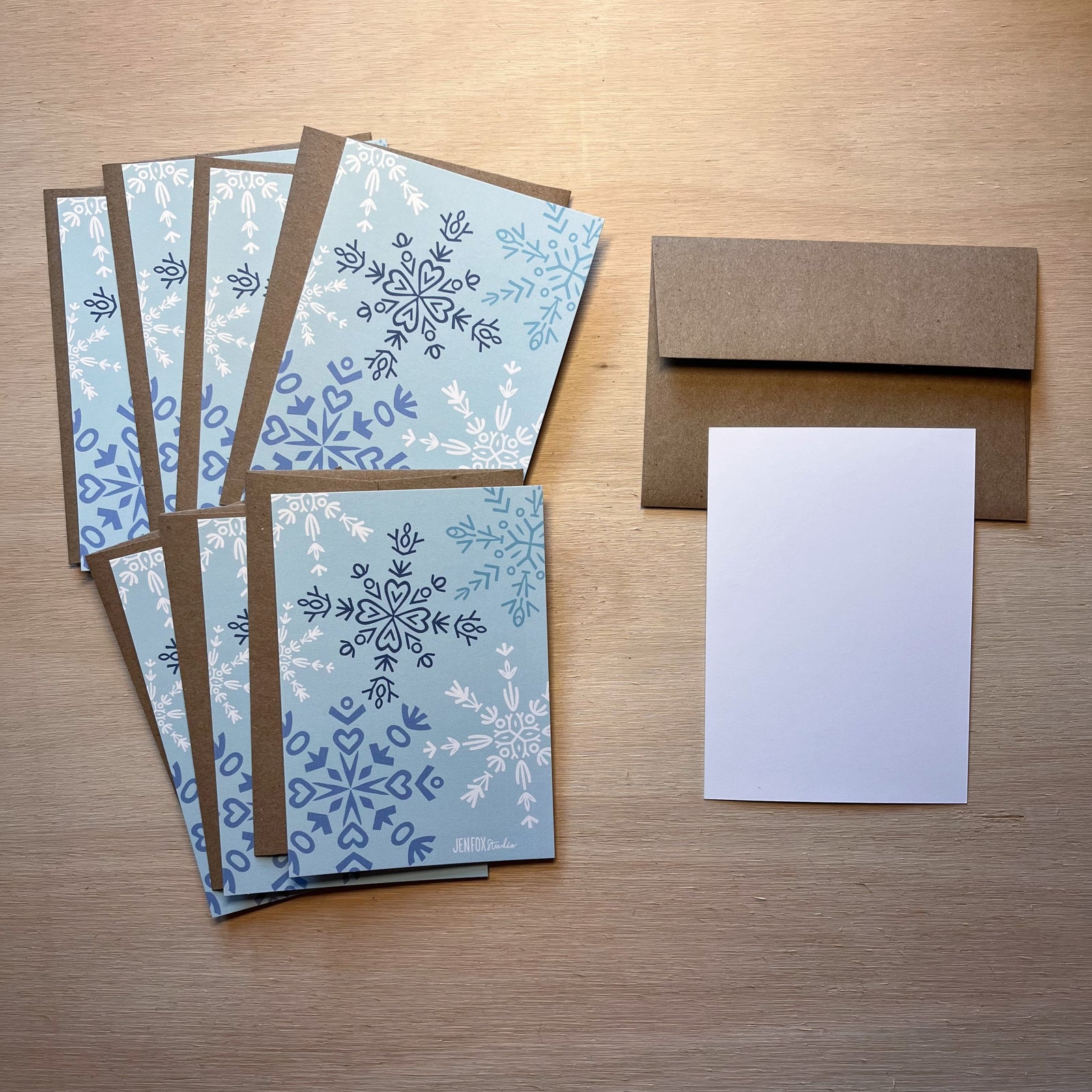 Snowflake Note Card Boxed Set - 8 Flat Cards