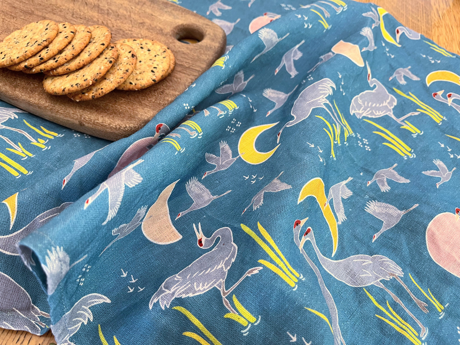 Sandhill Cranes at Dawn Tea Towel
