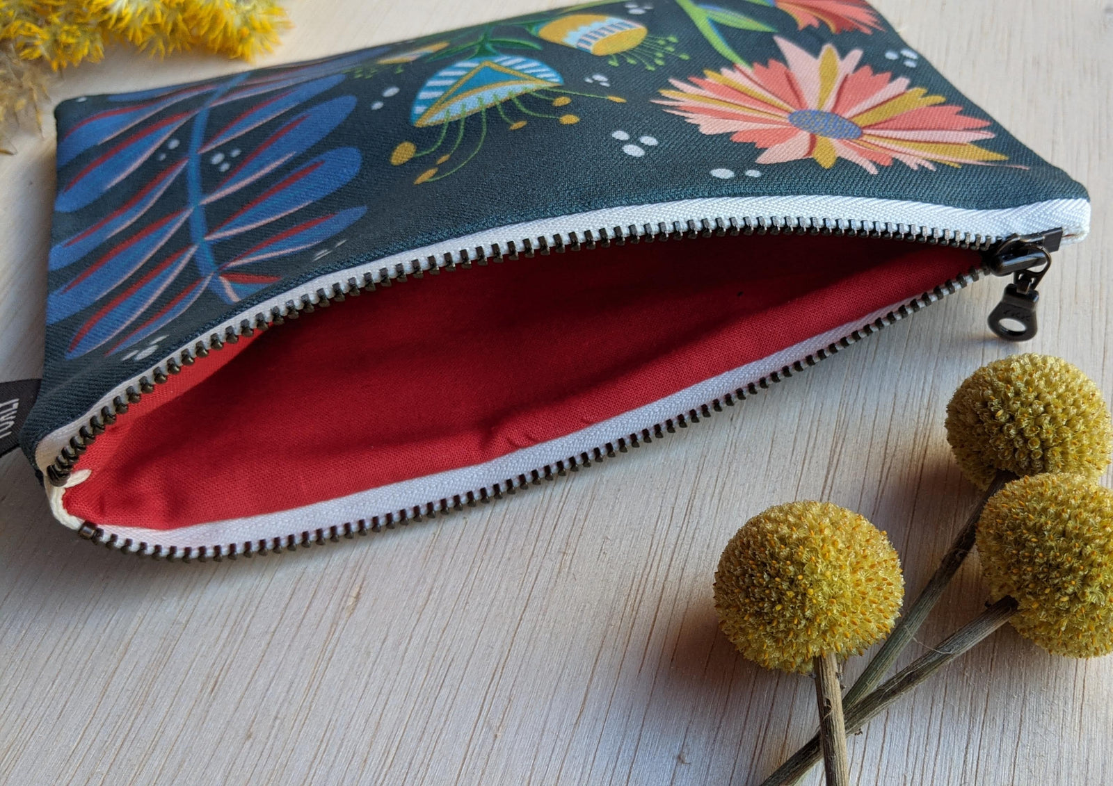 Midnight Blooms Zipper Pouch - Medium Size