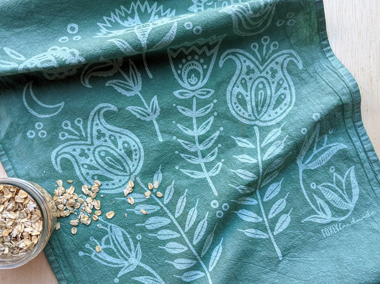 SECONDS Set of 3 - Folk Blooms Tea Towel
