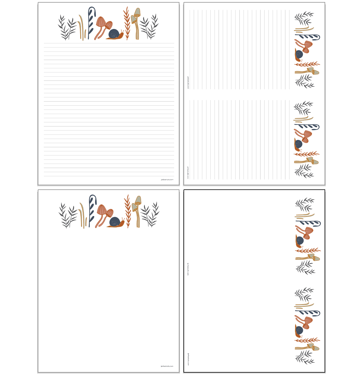 Mushroom Forest Stationery Paper