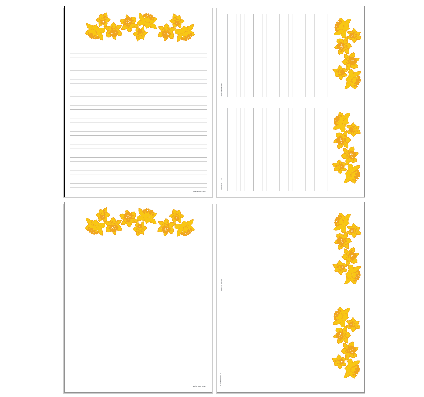 Yellow Daffodils Stationery Paper
