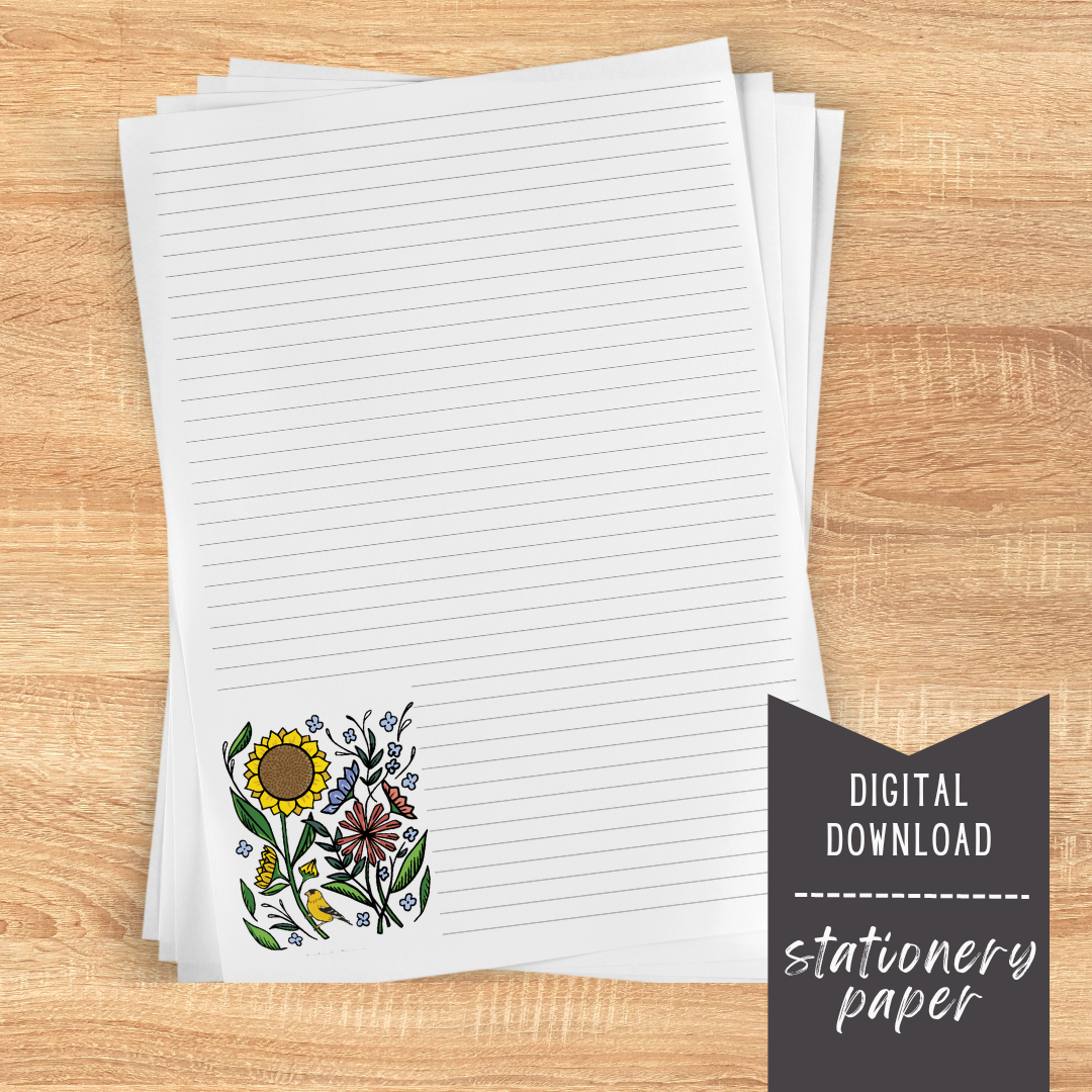 Wild Sunflower Stationery Paper