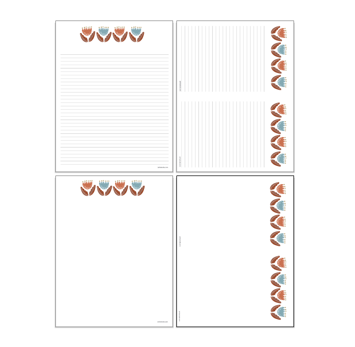 Tulip Earth Tones Stationery Paper