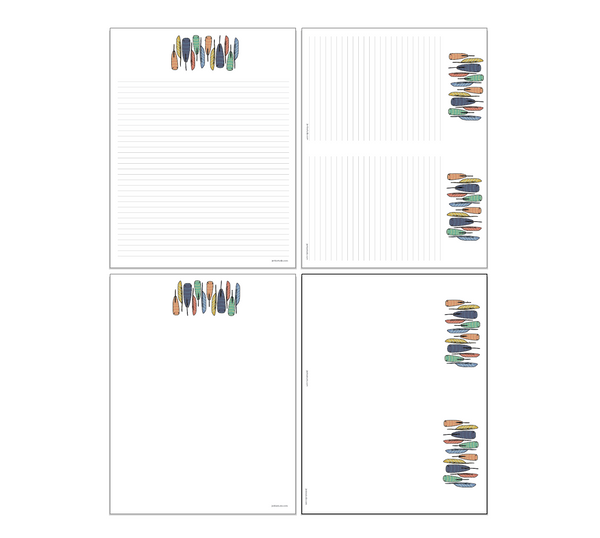 Feathers Stationery Paper - Jen Fox Studio