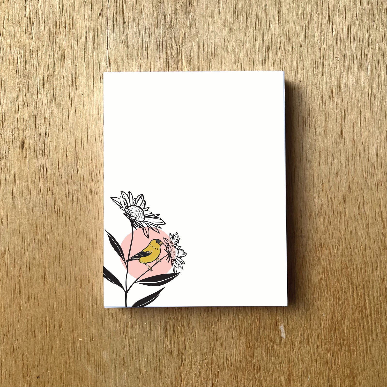Sunflower Goldfinch Notepad, 100 pages