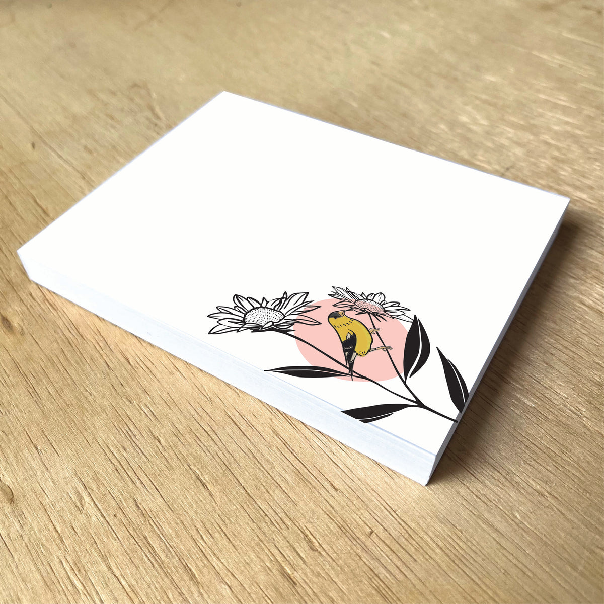 Sunflower Goldfinch Notepad, 100 pages