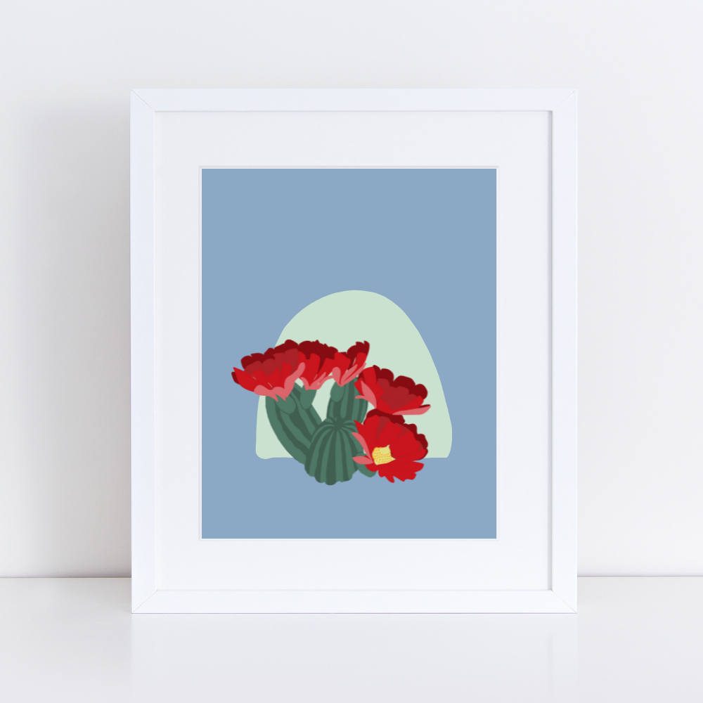 Hedgehog Cactus Art Print