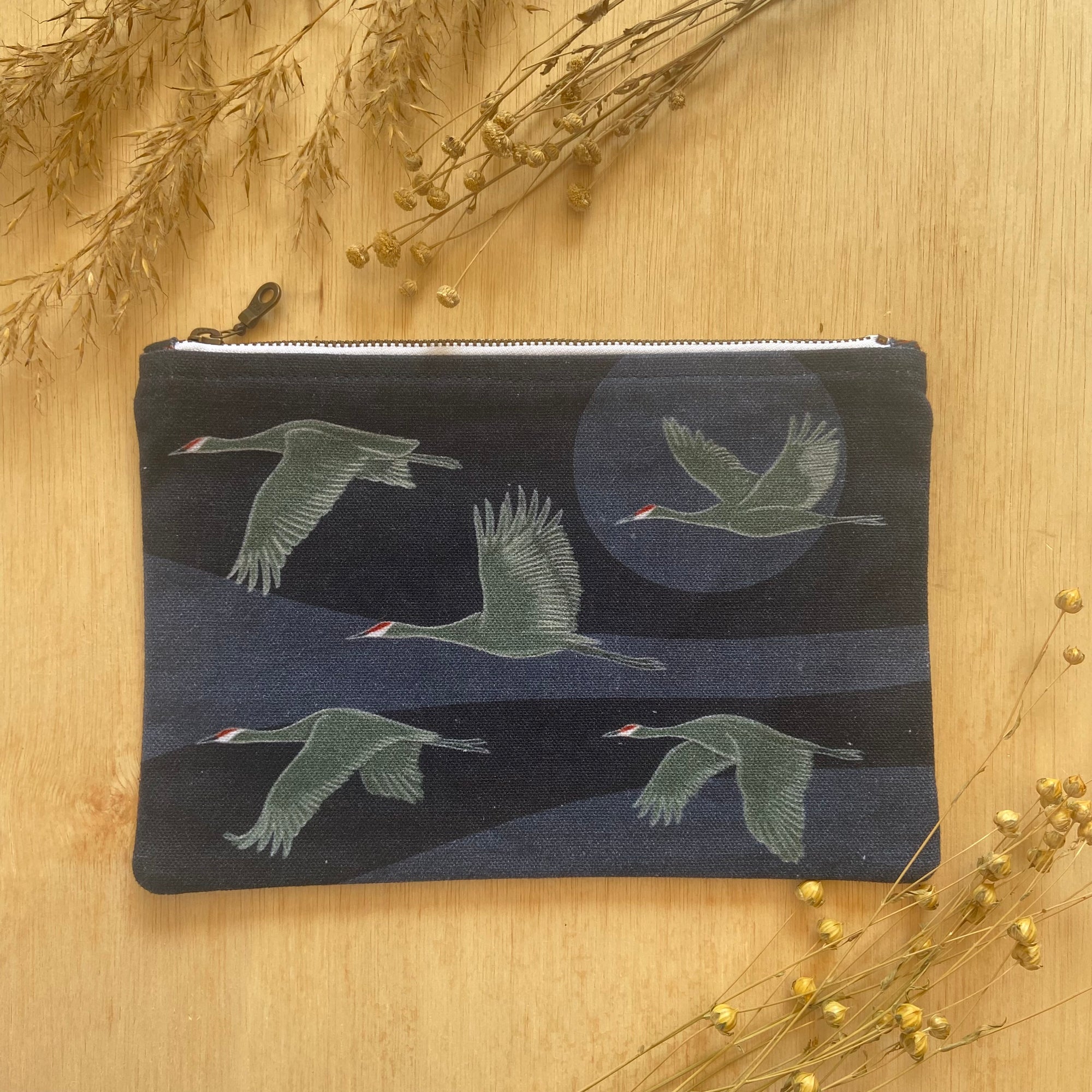 Sandhill Cranes Zipper Pouch - Large