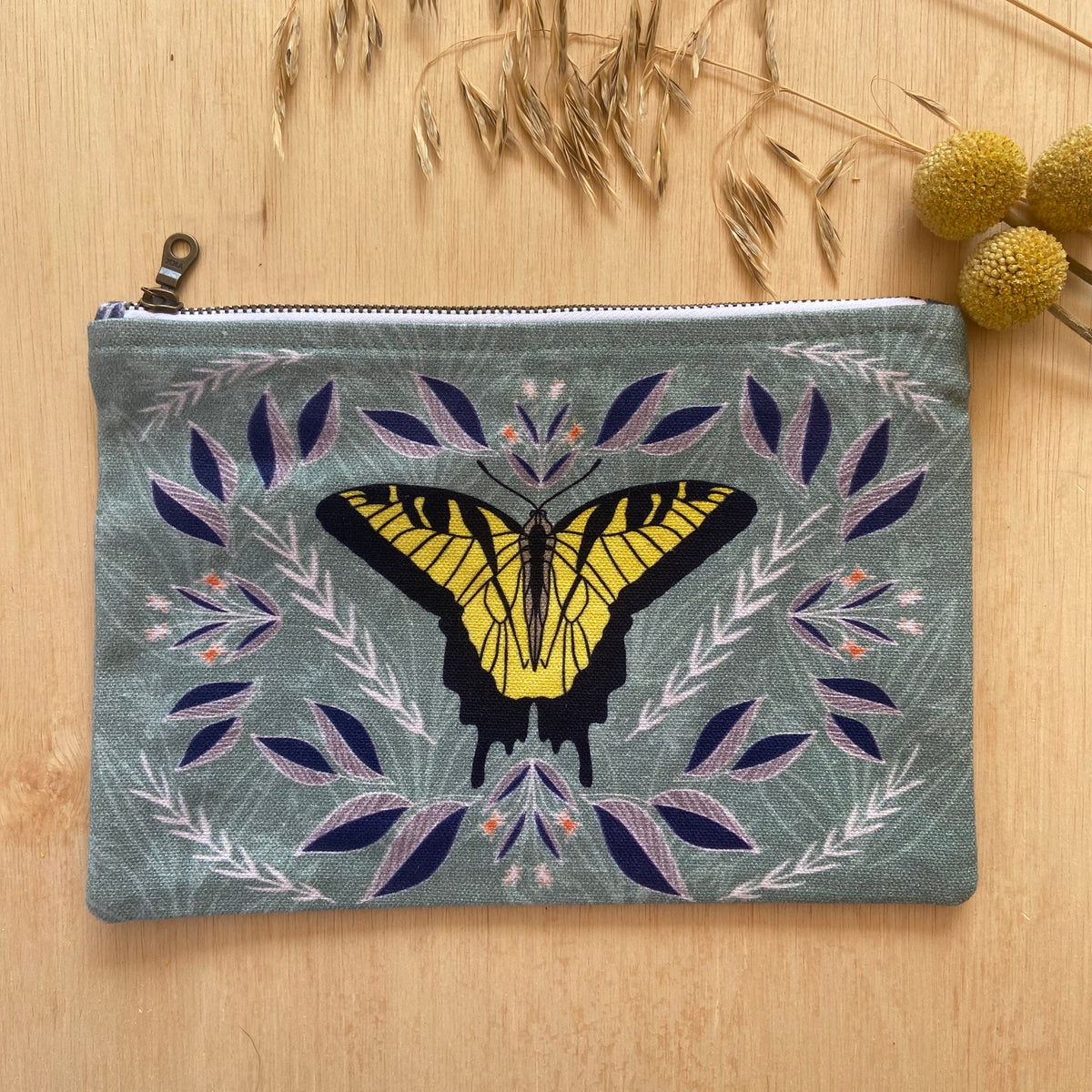 Swallowtail Butterfly Zipper Pouch - Large