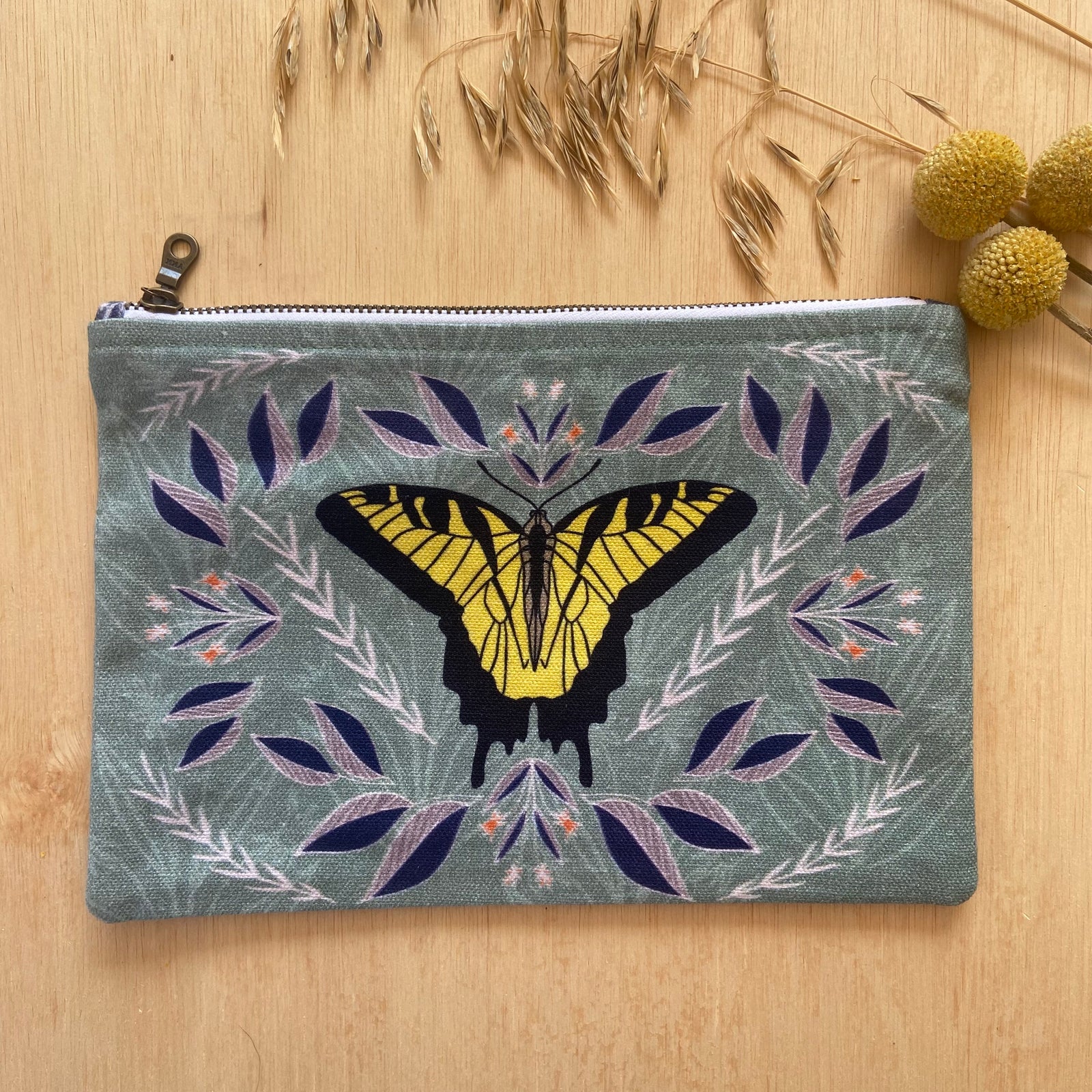 Swallowtail Butterfly Zipper Pouch - Large