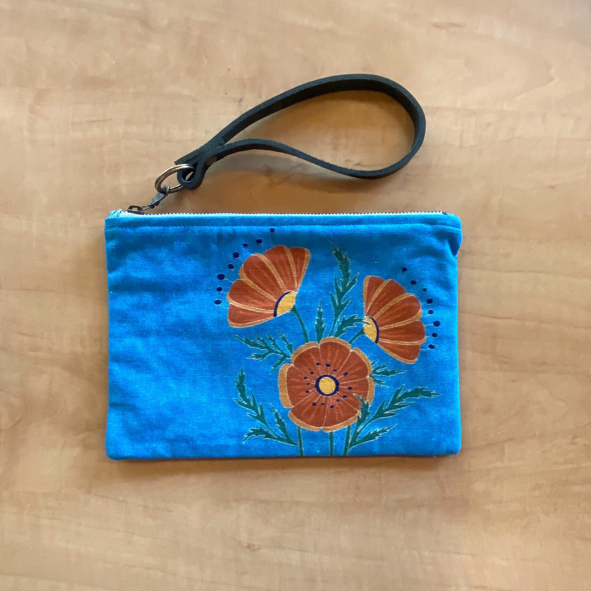 Poppies Zipper Pouch - Large