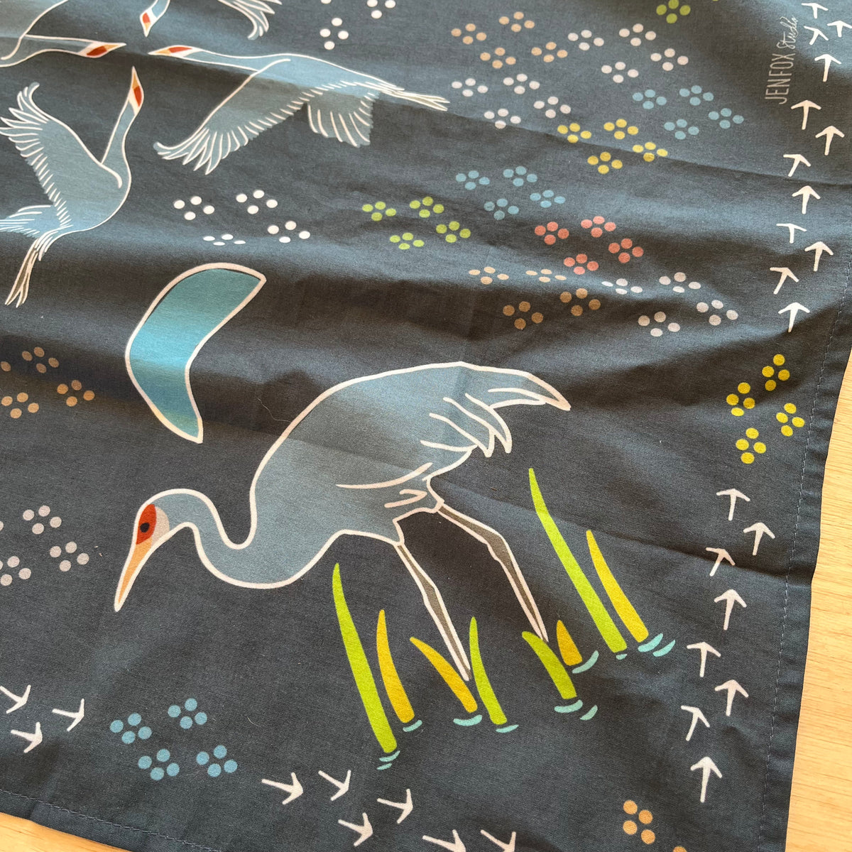Sandhill Crane Bandana in Organic Cotton