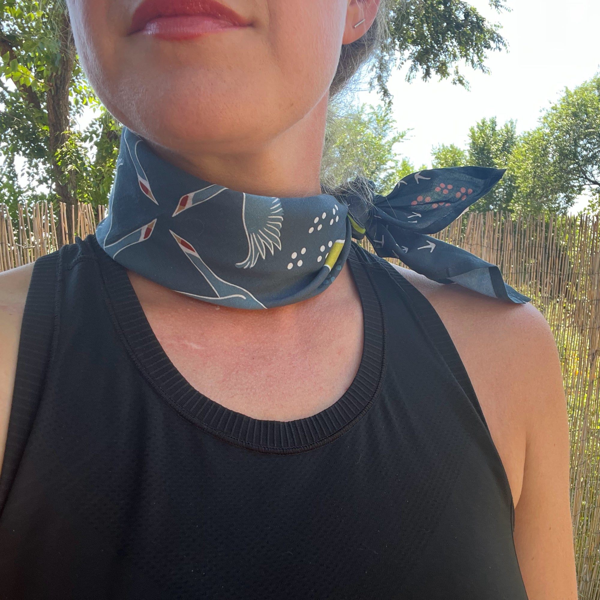Sandhill Crane Bandana in Organic Cotton