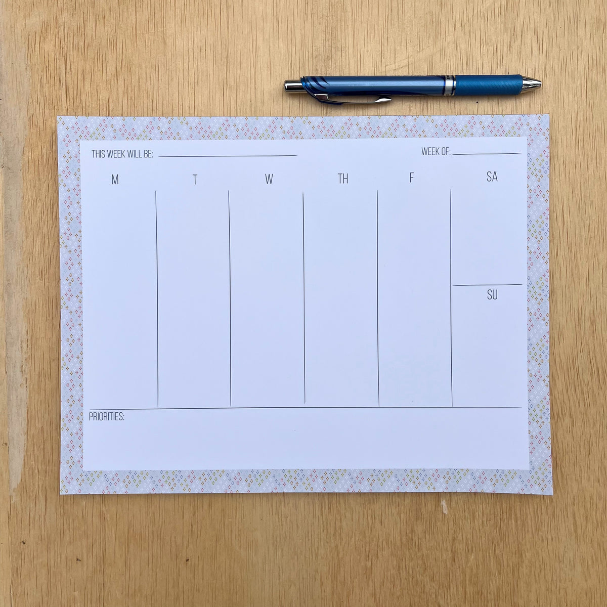 Weekly Calendar Notepad - Dots