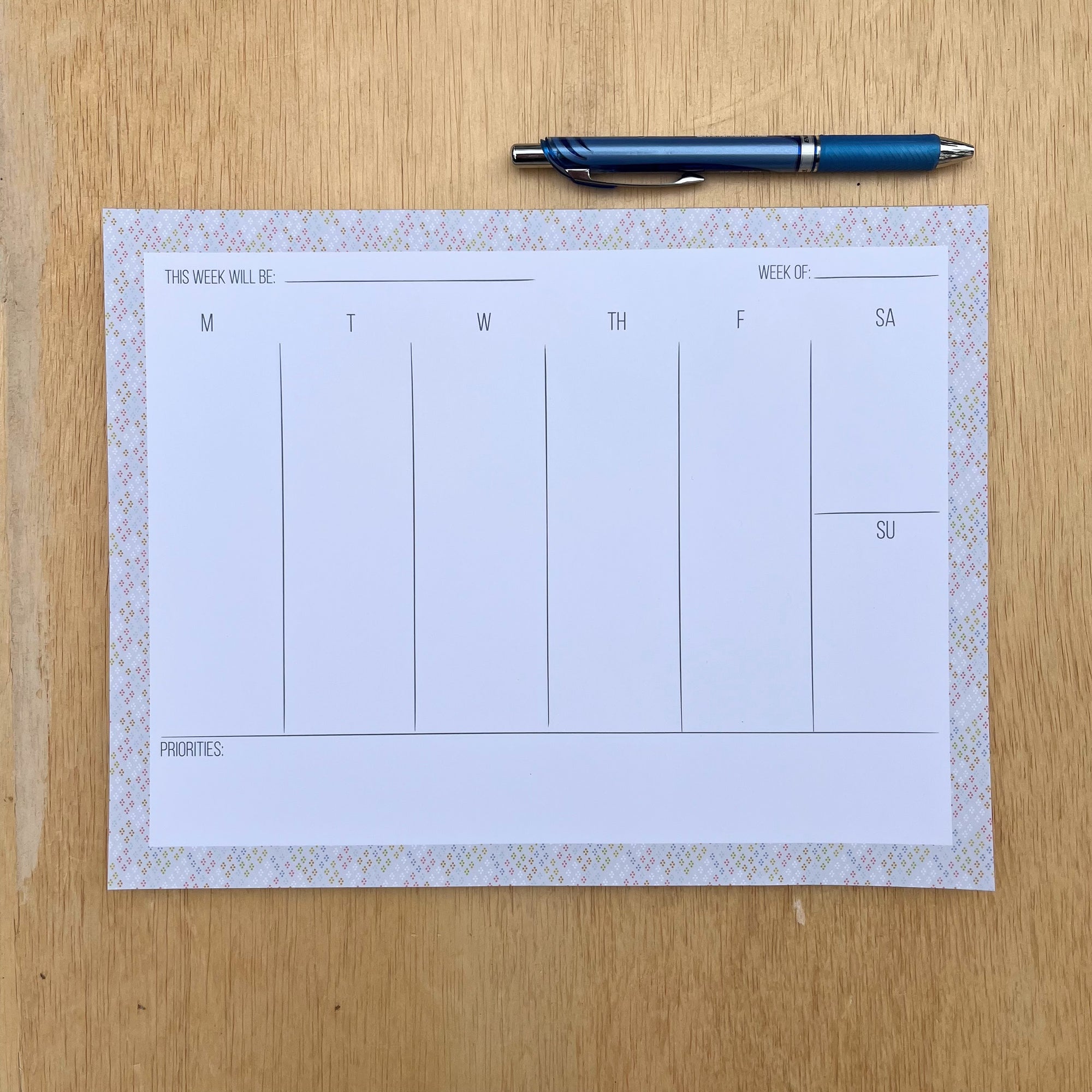 Weekly Calendar Notepad - Dots