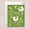 Mid Mod Birdhouses Greeting Card