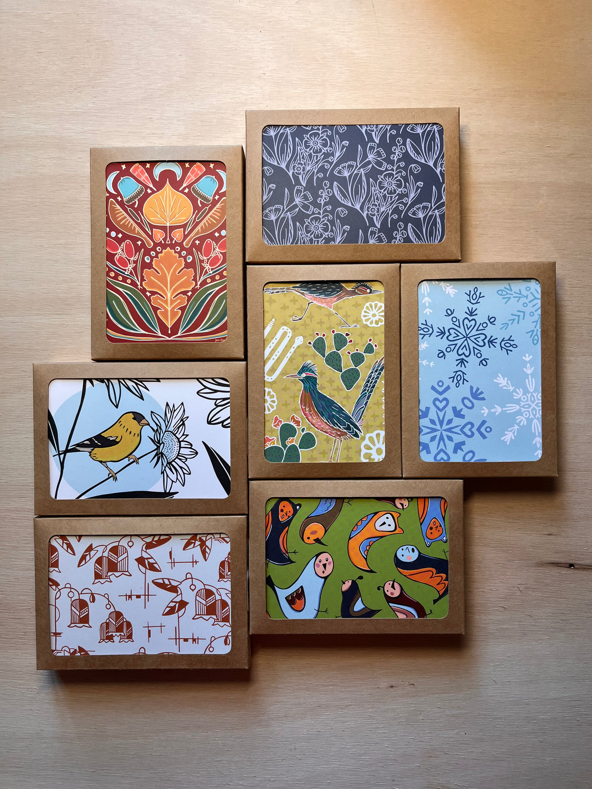 Snowflake Note Card Boxed Set - 8 Flat Cards