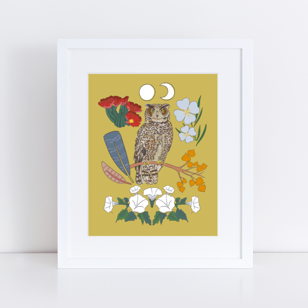 Owl Shrine Art Print