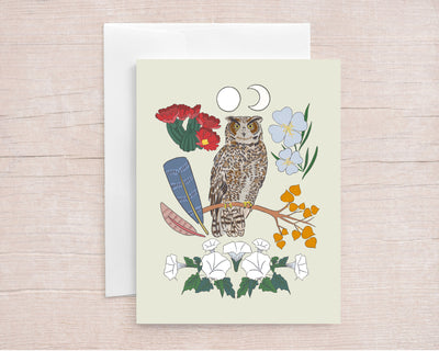 Owl Shrine Greeting Card