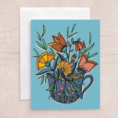 Teacup Bouquet Greeting Card