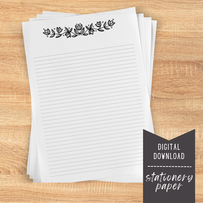 Tulip Silhouette Stationery Paper