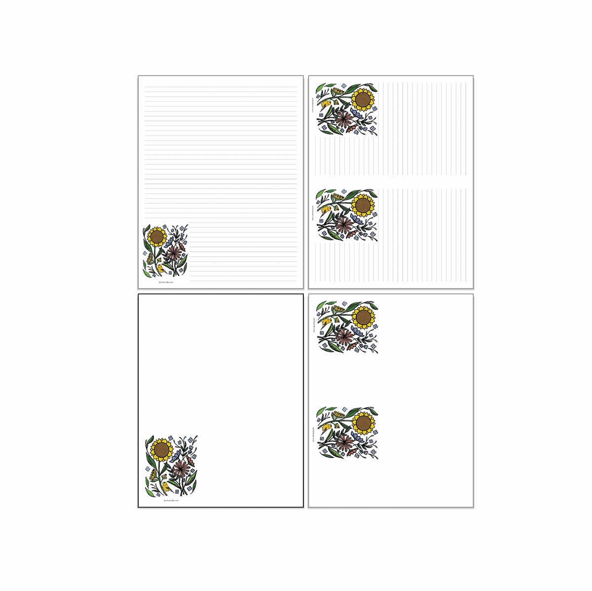 Wild Sunflower Stationery Paper