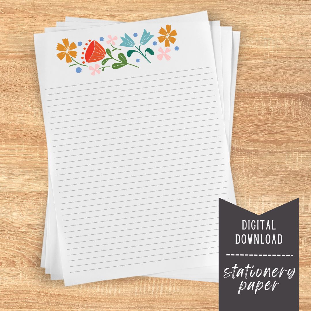 book-floral-garland-stationery-paper-jen-fox-studio for Free Printable Floral Stationery Paper Book Floral Garland Stationery Paper - Jen Fox Studio for Free Printable Floral Stationery Paper