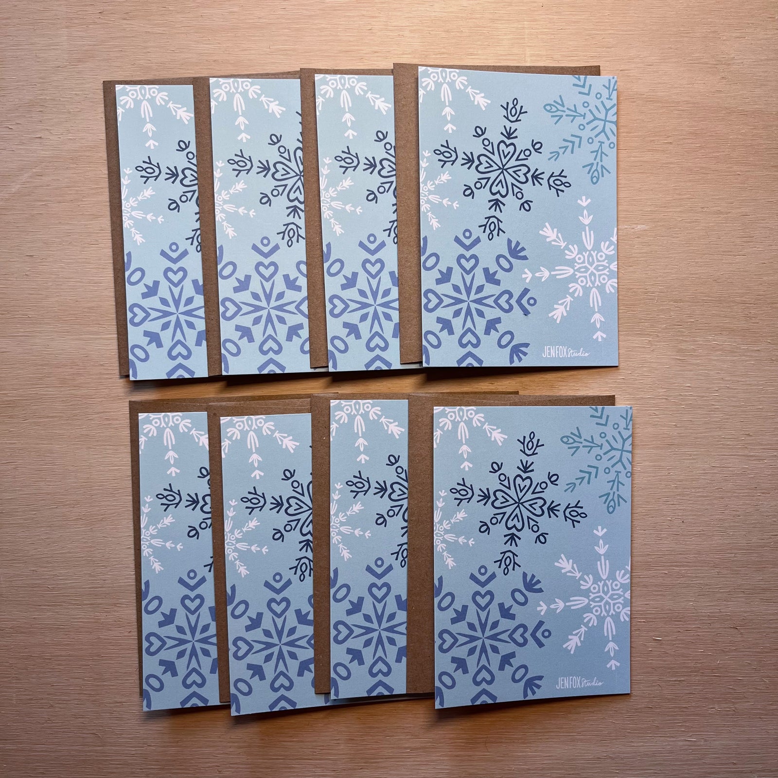 Snowflake Note Card Boxed Set - 8 Flat Cards