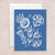 Folk Floral in Blue Greeting Card