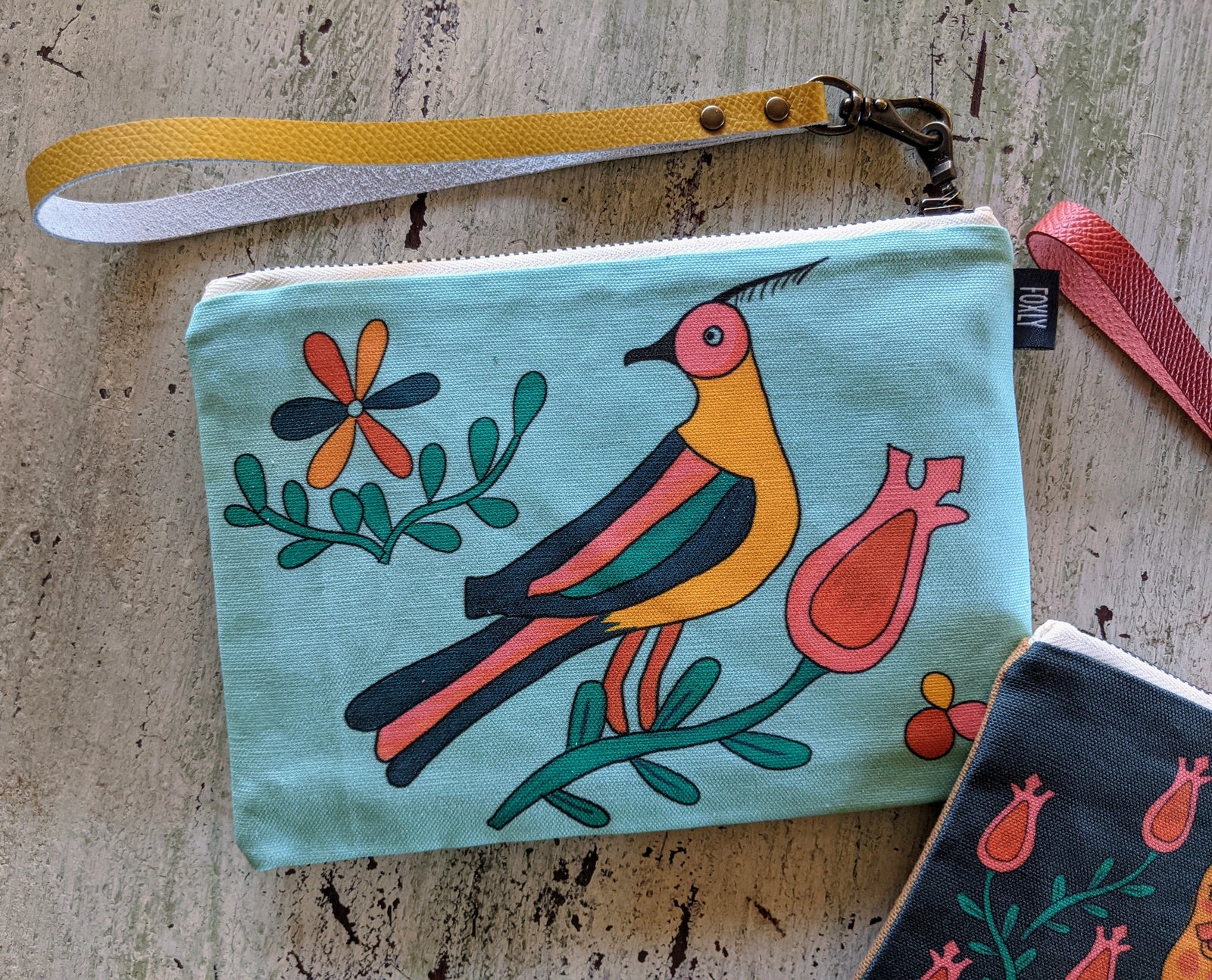 Heirloom Bird Zipper Pouch - Medium Size