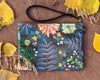 Midnight Meadow Velvet Clutch