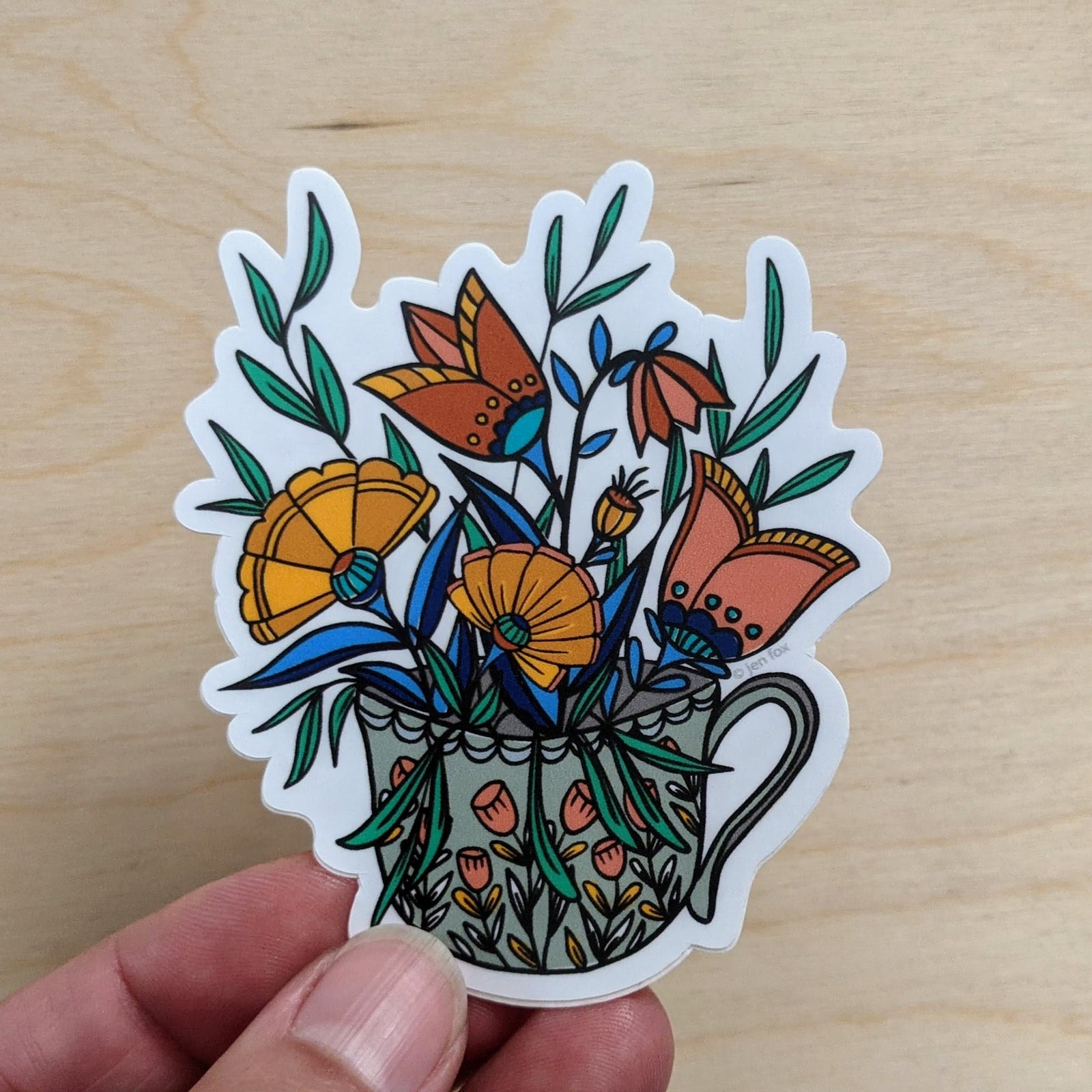 Teacup Bouquet Sticker