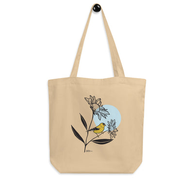 Goldfinch Sunflower Organic Cotton Tote Bag