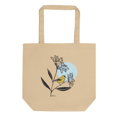 Goldfinch Sunflower Organic Cotton Tote Bag